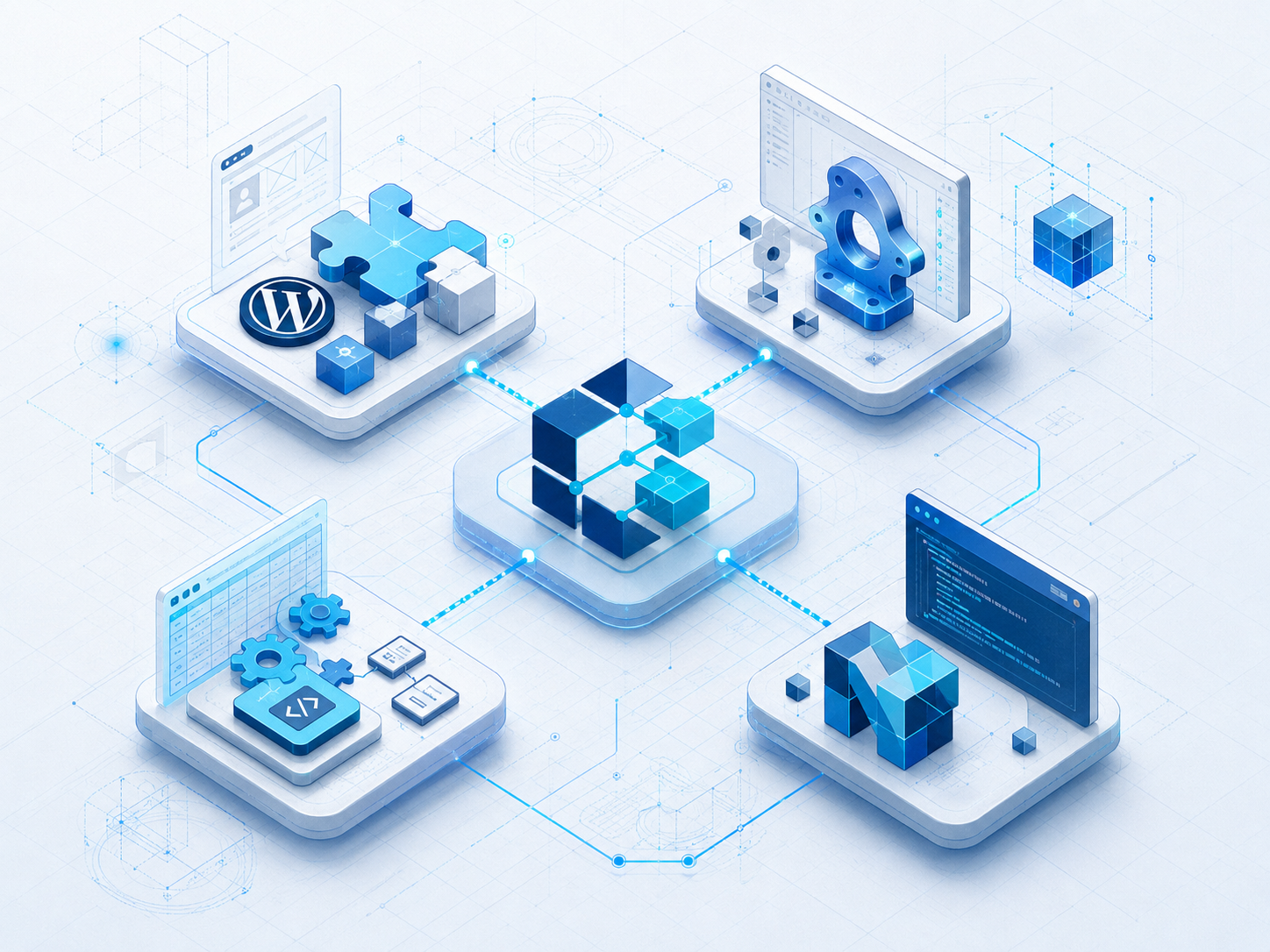 Technical systems and solution network illustration